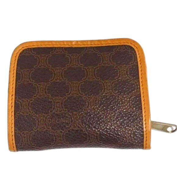 👜 Authentic Celine Monogram Brown Leather Round Zip Coin Purse – Stylish & Chic - Picture 1 of 9